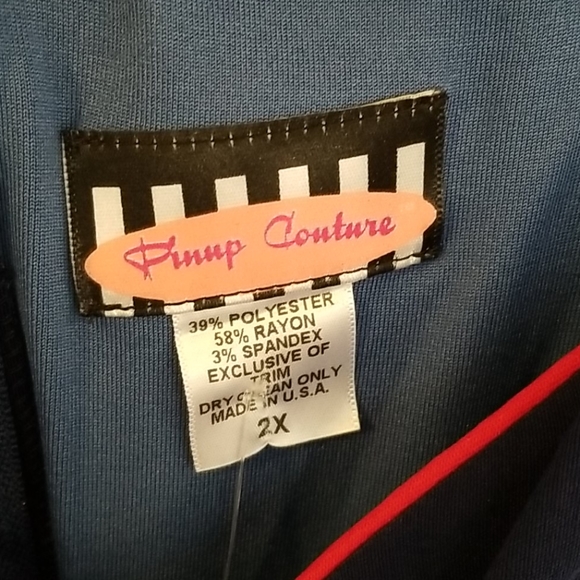 Pinup Couture Jessica Wiggle Dress Navy 2x NWT - Picture 5 of 7